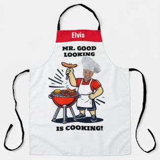Tablier Mr Good Lookin Is Cookin Apron, Personalized Photo