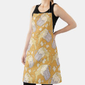 Tablier Mug avec dessin animé en bière sans couture motif. (Insitu)