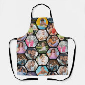 Tablier Multi Photo Collage Simple Moderne Hexagon Motif (Recto)