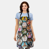 Tablier Multi Photo Collage Simple Moderne Hexagon Motif (Porté)