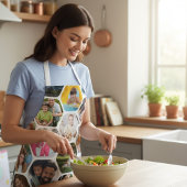 Tablier Multi Photo Collage Simple Moderne Hexagon Motif