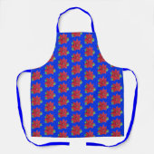 Tablier Multi- Poinsettia - Festive Apron - Bleu (Recto)