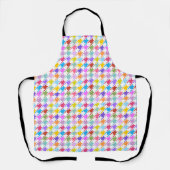 Tablier Multicolor Houndstooth+Motif blanc (Recto)