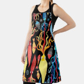 Tablier Multicolored pattern of different squid and fish o (Insitu)