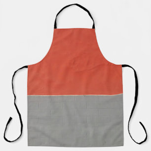 Tablier Mur peint en gris et orange
