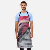 Tablier Mur peint rouge et blanc (Porté)