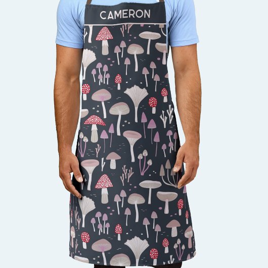 Tablier Mushroom Toadstool Fungi Nom personnalisé