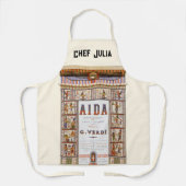 Tablier Musique d'opéra vintage, Aïda égyptienne de Verdi (Recto)