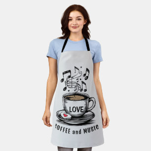 Tablier Musique et Café
