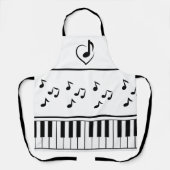 Tablier Musique note piano clavier noir et blanc (Recto)