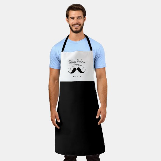 Tablier Mustache rétro - Barber Shop Adulte Apron (Porté)