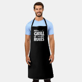 Tablier My Grill My Rules Funny BBBBQ Logo Black (Porté)
