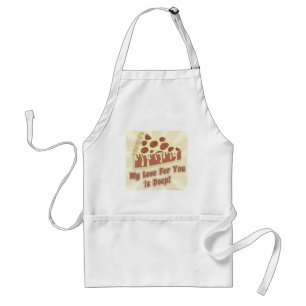 Tablier My Pizza Love is Deep Funny Food Slogan