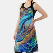 Tablier Mystérieuse Ondes Bleues Flèches Oeil Caché Abstra (Insitu)