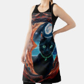 Tablier Mystical Black Cat Celestial Mandala (Insitu)