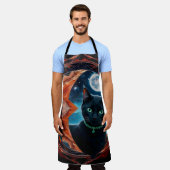 Tablier Mystical Black Cat Celestial Mandala (Porté)