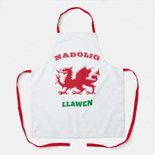 Tablier Nadolig Llawen Welsh Joyeux Noël Simple Celtique