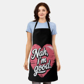 Tablier Nah Je suis bon anti-Valentin's Day Funny Single (Porté)