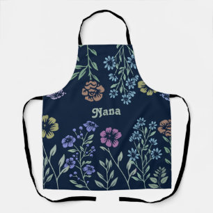 Tablier Nana ou design floral personnalisé