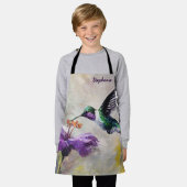 Tablier Nature Fleurs violettes Hummingbird Chef Baker Gir (Porté)