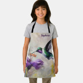 Tablier Nature Fleurs violettes Hummingbird Chef Baker Gir (Insitu)