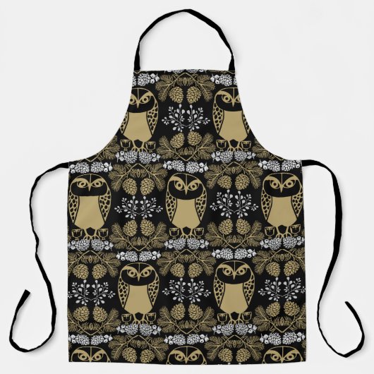 Tablier Nature Owl Folk Art (Recto)