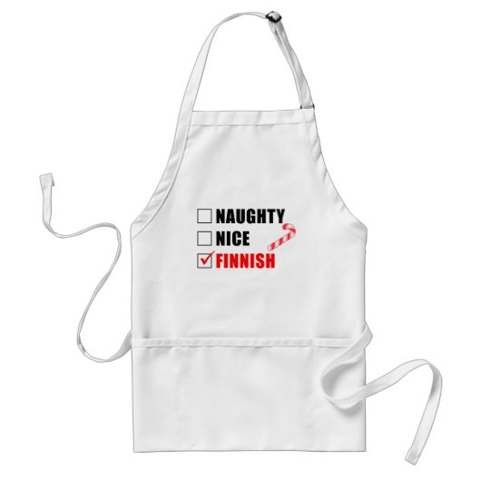Tablier Naughty Nice Finnois Design de Noël Adulte Apron (Devant)