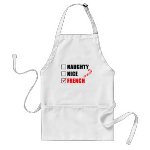 Tablier Naughty Nice French Christmas Design Adulte Apron