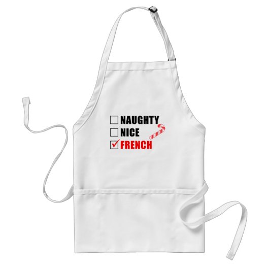 Tablier Naughty Nice French Christmas Design Adulte Apron (Devant)