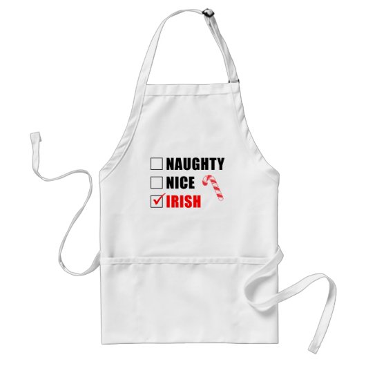 Tablier Naughty Nice Irish Christmas Design Adulte Apron (Devant)