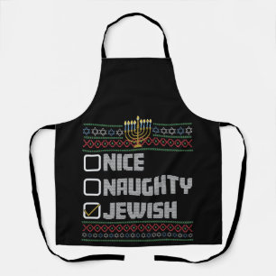 Tablier Naughty Nice juif Père Noël laide Noël Hanoukka