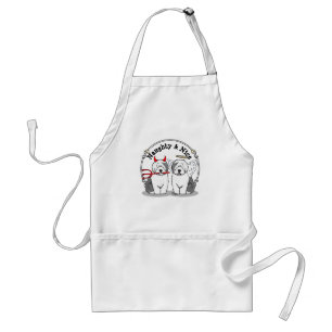 Tablier Naughty & Nice Old English Sheepdogs (Grey 1)
