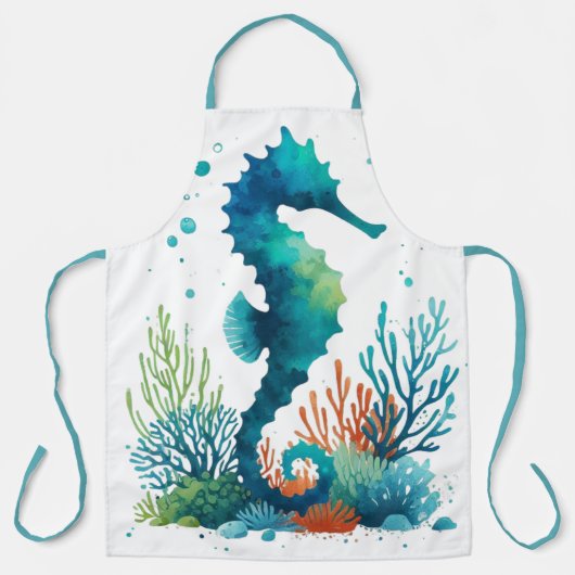 Tablier nautical/beach/coastal seahorse art (Recto)