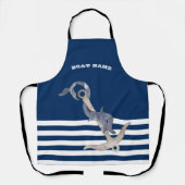 Tablier Nautique, Ancre Dolphin Marine Bleu rayé (Recto)