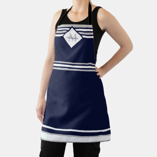 Tablier Nautique moderne Marine Bleu Gris Gris Gris Gris R (Insitu)