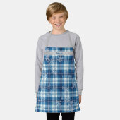 Tablier  Navidad Elegante Cuadriculado Azul  (Porté)