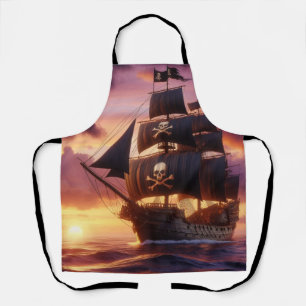 Tablier Navire pirate au lever/coucher du soleil