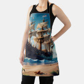 Tablier Navire pirate de plage tropicale (Insitu)