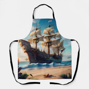 Tablier Navire pirate de plage tropicale