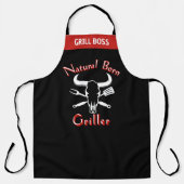 Tablier Né Grillard - Chef Noir Drôle (Recto)