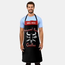 Tablier Né Grillard - Chef Noir Drôle