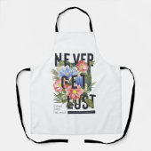 Tablier Ne jamais perdre le slogan floral (Recto)
