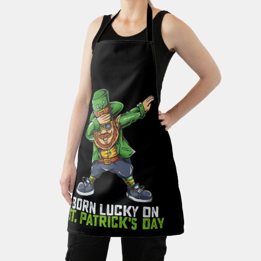 Tablier Né Lucky Sur St Patrick's Day Dabbing Birthday (Insitu)