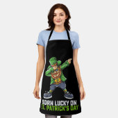 Tablier Né Lucky Sur St Patrick's Day Dabbing Birthday (Porté)