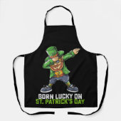 Tablier Né Lucky Sur St Patrick's Day Dabbing Birthday (Recto)