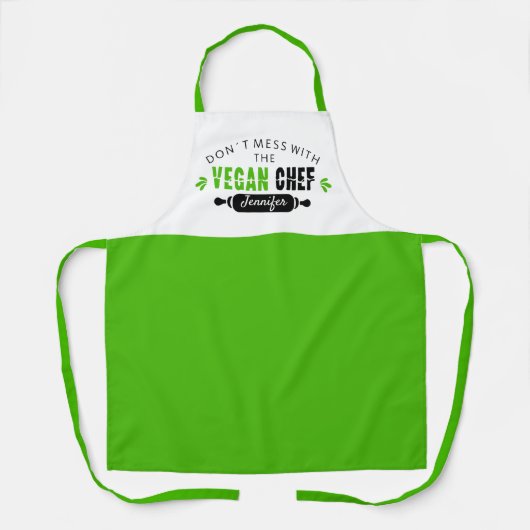 Tablier Ne manquez pas le chef végétalien (personnalisable (Recto)