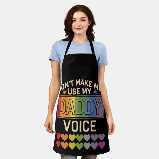 Tablier Ne m'oblige pas à utiliser Daddy Voice Gay Rainbow (Porté)
