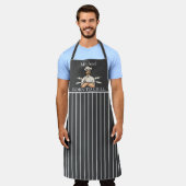 Tablier Né Pour Griller Papa Grillé Gris Et Blanc (Porté)