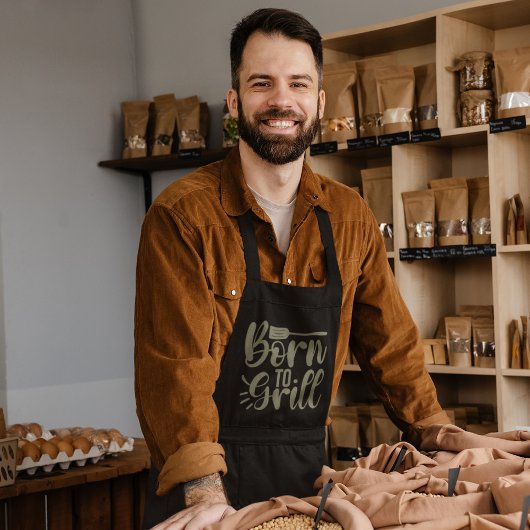 Tablier Né Pour Griller Un BBQ Kaki Apron