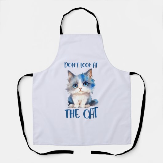 Tablier Ne regardez pas le chat - adorable chaton bleu (Recto)